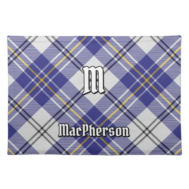 Clan MacPherson Blue Dress Tartan Cloth Placemat (Front)