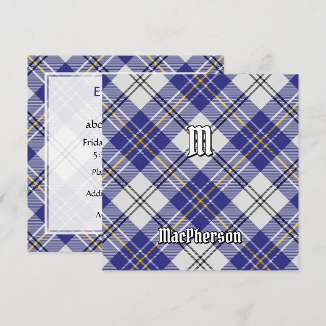 Clan MacPherson Blue Dress Tartan Invitation (Front/Back)