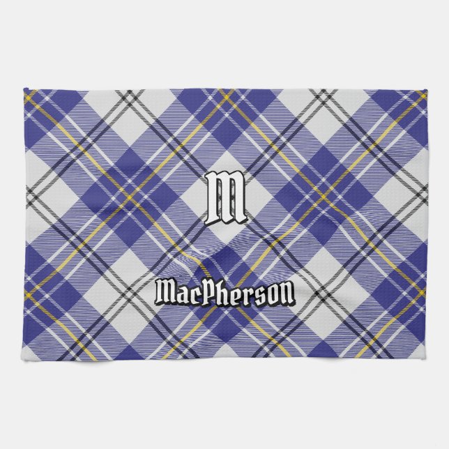 Clan MacPherson Blue Dress Tartan Kitchen Towel (Horizontal)