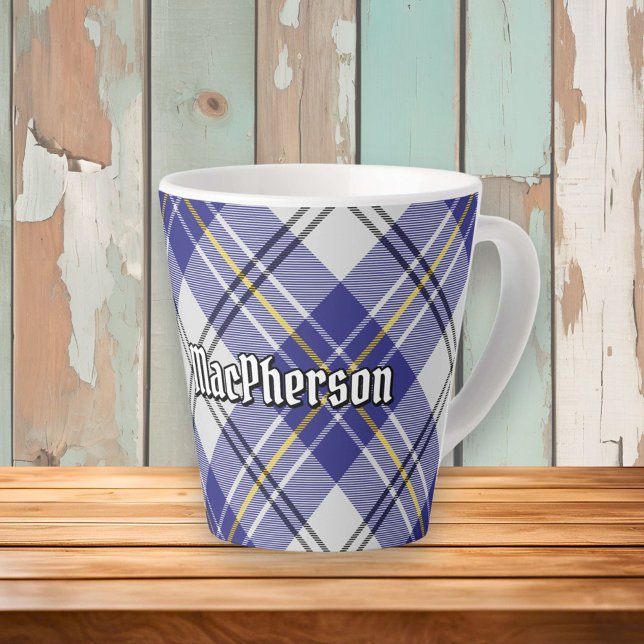 Clan MacPherson Blue Dress Tartan Latte Mug (Creator Uploaded)