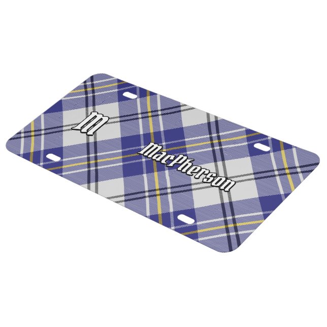 Clan MacPherson Blue Dress Tartan License Plate (Side)