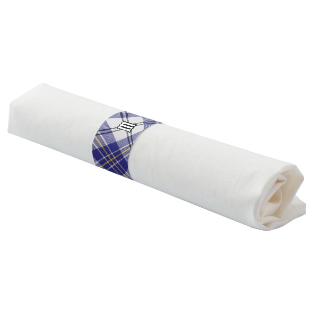 Clan MacPherson Blue Dress Tartan Napkin Bands (Angled)