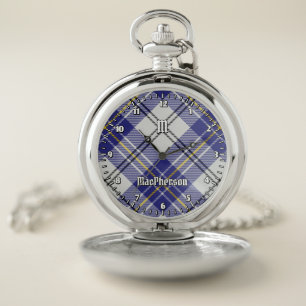 Clan MacPherson Blue Dress Tartan Pocket Watch