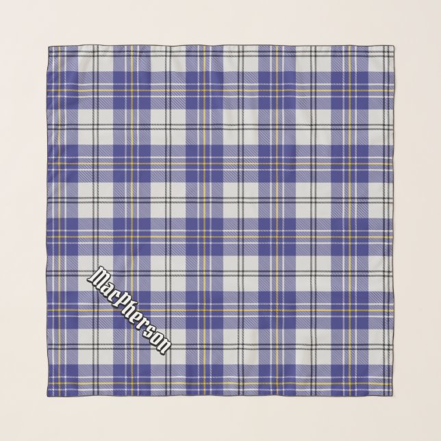 Clan MacPherson Blue Dress Tartan Scarf (Front (Horizontal))