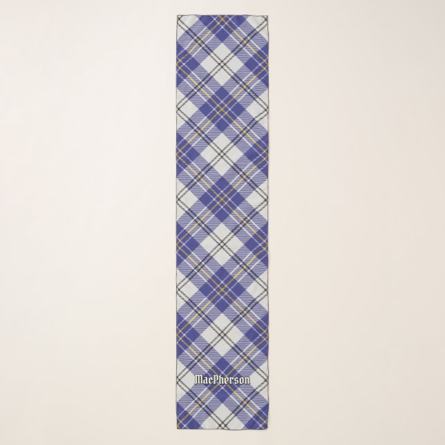 Clan MacPherson Blue Dress Tartan Scarf (Front)