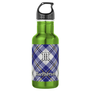 Clan MacPherson Blue Dress Tartan Stainless Steel Water Bottle