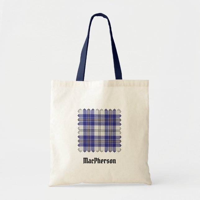 Clan MacPherson Blue Dress Tartan Tote Bag (Front)