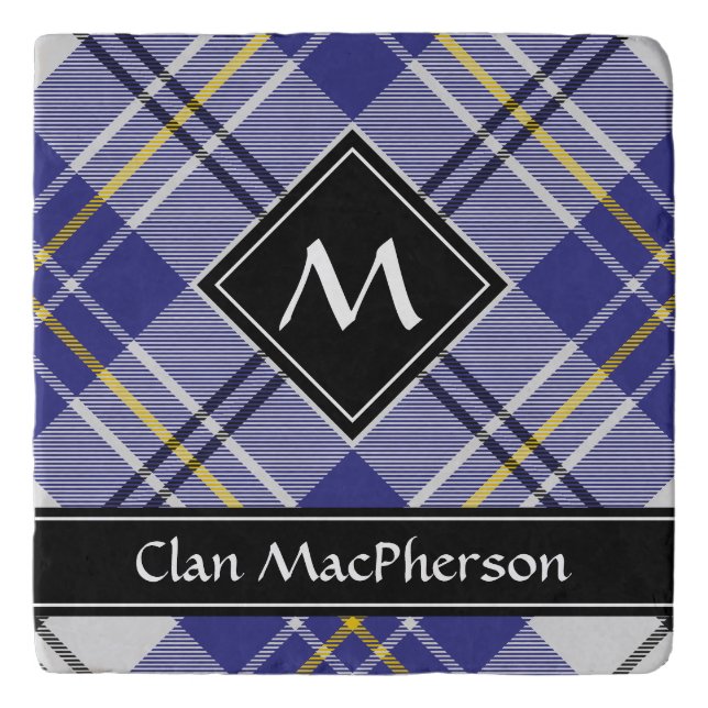 Clan MacPherson Blue Dress Tartan Trivet (Front)