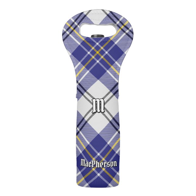 Clan MacPherson Blue Dress Tartan Wine Bag (Front)
