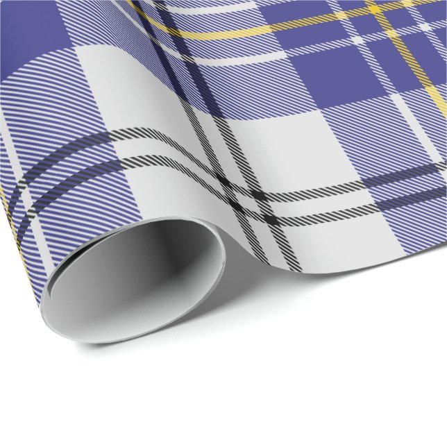 Clan MacPherson Blue Dress Tartan Wrapping Paper (Roll Corner)