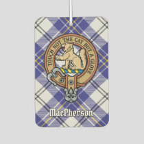 Clan MacPherson Crest over Blue Dress Tartan Air Freshener
