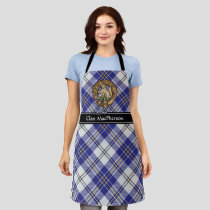 Clan MacPherson Crest over Blue Dress Tartan Apron