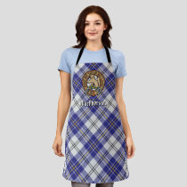 Clan MacPherson Crest over Blue Dress Tartan Apron