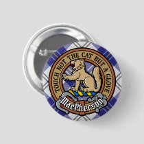 Clan MacPherson Crest over Blue Dress Tartan Button