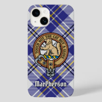 Clan MacPherson Crest over Blue Dress Tartan Case-Mate iPhone 14 Case