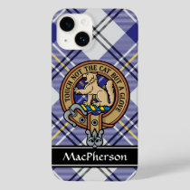 Clan MacPherson Crest over Blue Dress Tartan Case-Mate iPhone 14 Case