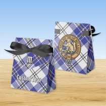 Clan MacPherson Crest over Blue Dress Tartan Favor Boxes