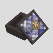 Clan MacPherson Crest over Blue Dress Tartan Gift Box