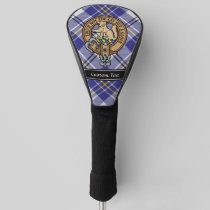 Clan MacPherson Crest over Blue Dress Tartan Golf Head Cover