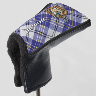 Clan MacPherson Crest over Blue Dress Tartan Golf Head Cover