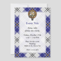 Clan MacPherson Crest over Blue Dress Tartan Invitation