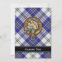 Clan MacPherson Crest over Blue Dress Tartan Invitation
