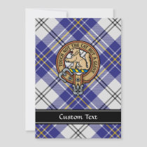 Clan MacPherson Crest over Blue Dress Tartan Invitation