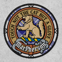Clan MacPherson Crest over Blue Dress Tartan Patch