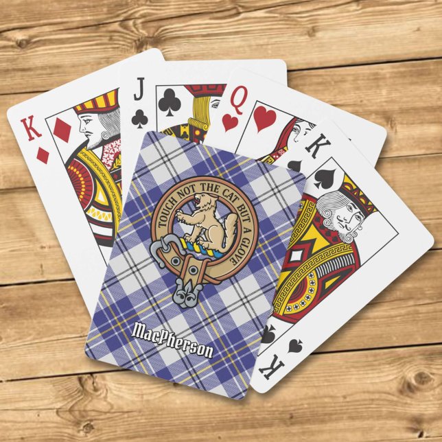 Clan MacPherson Crest over Blue Dress Tartan Poker Cards (Creator Uploaded)
