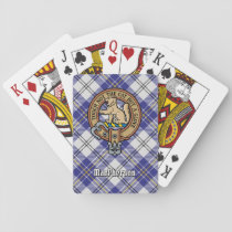 Clan MacPherson Crest over Blue Dress Tartan Poker Cards