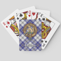 Clan MacPherson Crest over Blue Dress Tartan Poker Cards