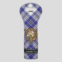 Clan MacPherson Crest over Blue Dress Tartan Wine Bag