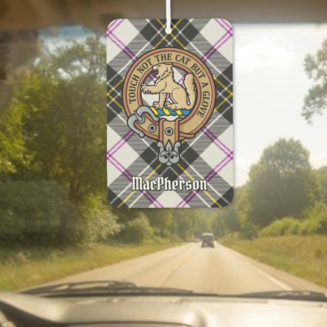 Clan MacPherson Crest over Dress Tartan Air Freshener (Creator Uploaded)