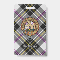 Clan MacPherson Crest over Dress Tartan Badge