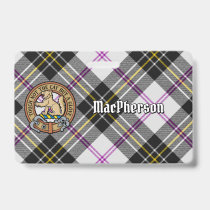 Clan MacPherson Crest over Dress Tartan Badge