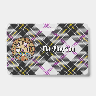Clan MacPherson Crest over Dress Tartan Badge