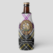 Clan MacPherson Crest over Dress Tartan Bottle Cooler
