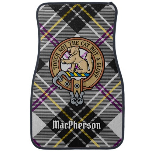 Clan MacPherson Crest over Dress Tartan Car Floor Mat