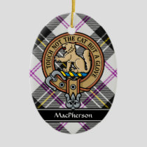 Clan MacPherson Crest over Dress Tartan Ceramic Ornament