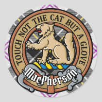Clan MacPherson Crest over Dress Tartan Classic Round Sticker