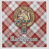 Clan MacPherson Crest over Dress Tartan Cloth Napkin