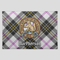 Clan MacPherson Crest over Dress Tartan Cloth Placemat
