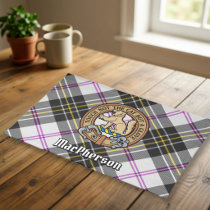 Clan MacPherson Crest over Dress Tartan Cloth Placemat