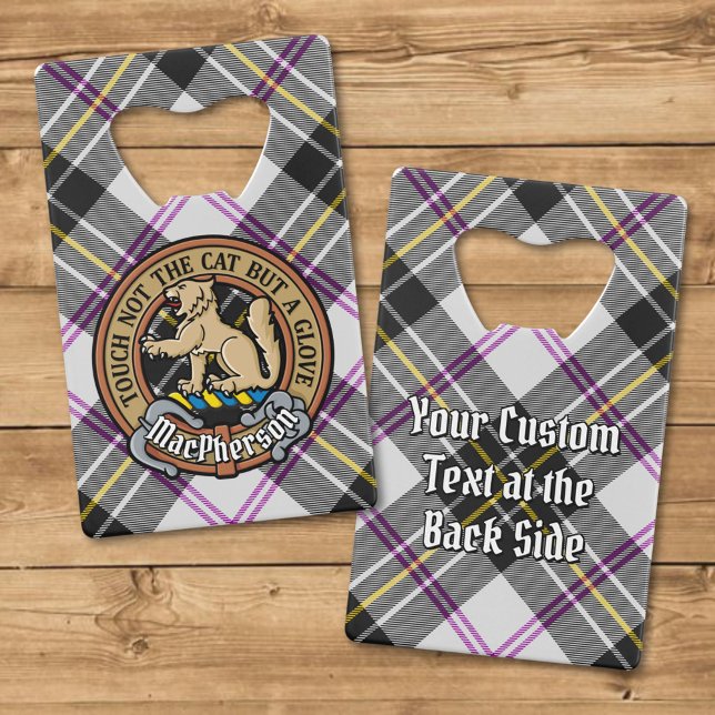 Clan MacPherson Crest over Dress Tartan Credit Card Bottle Opener (Creator Uploaded)