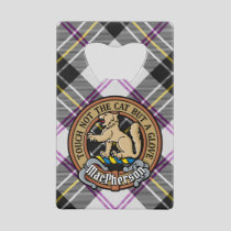 Clan MacPherson Crest over Dress Tartan Credit Card Bottle Opener