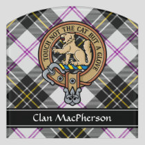 Clan MacPherson Crest over Dress Tartan Door Sign