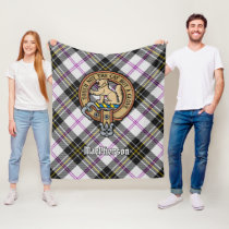 Clan MacPherson Crest over Dress Tartan Fleece Blanket