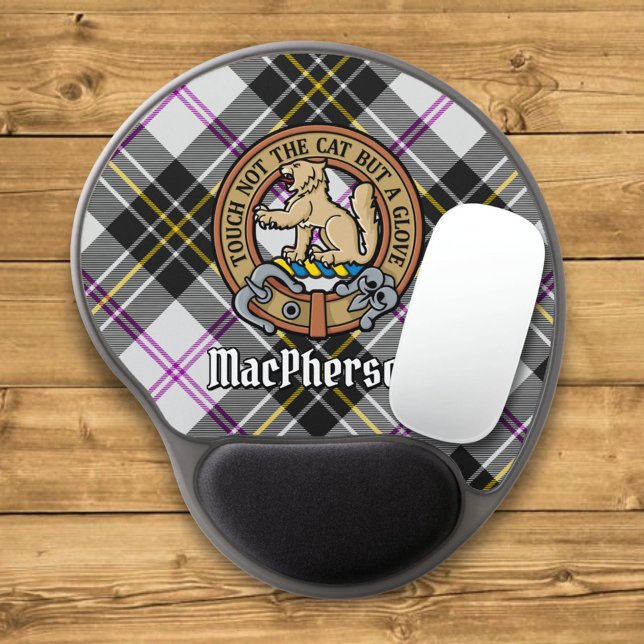 Clan MacPherson Crest over Dress Tartan Gel Mouse Pad (Creator Uploaded)