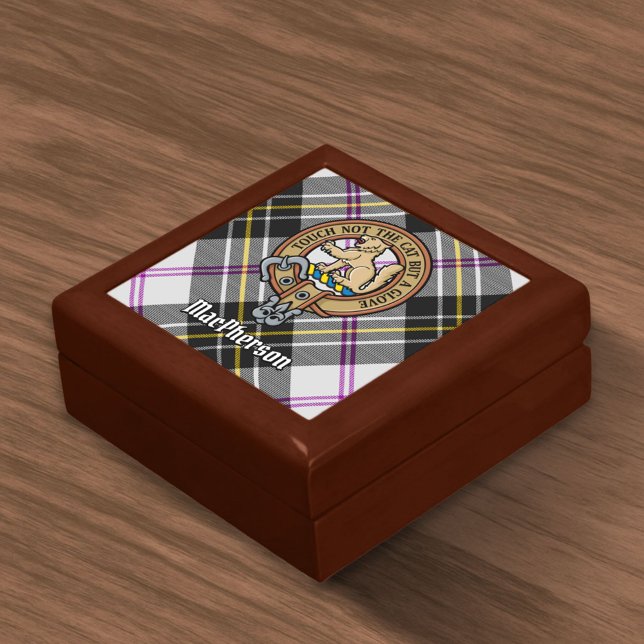 Clan MacPherson Crest over Dress Tartan Gift Box (Creator Uploaded)