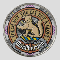 Clan MacPherson Crest over Dress Tartan Golf Ball Marker